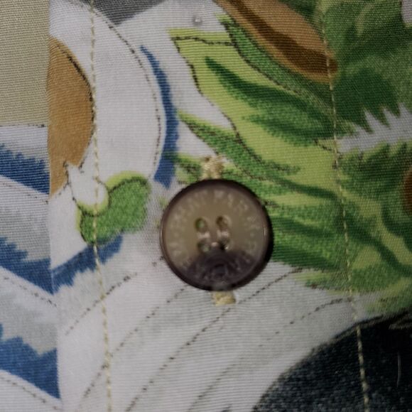 Vintage Y2K Phat Farm Shirt Tan Button Up All Over Print Tiger Dragon Mens XL - Picture 10 of 13